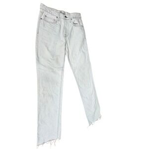 "Zara" Kids Arctic Bleached Denim Jeans Frayed Girls Youth SZ 12 Real Straight